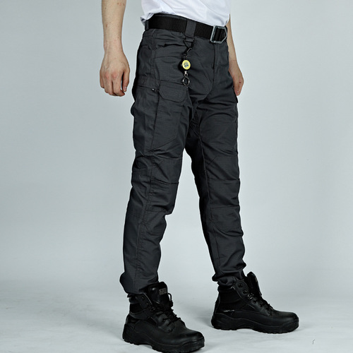 Tactical pants spring and autumn men's camouflage pants overalls autumn outdoor multi-pocket pants wear-resistant IX7 military fan trousers
