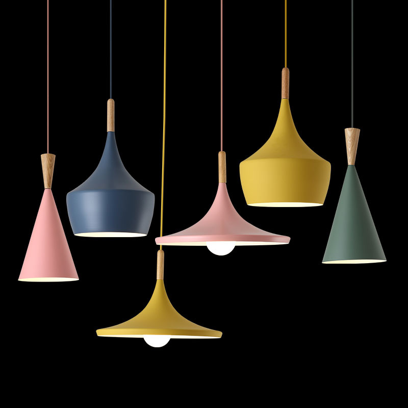 Araña nórdica americana retro ABC instrumento musical lámpara de aluminio restaurante bar lámpara de tres cabezas cafetería Hotel lámpara de ingeniería