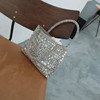 Retro metal shiny woven purse, nail sequins from pearl, shopping bag, one-shoulder bag, internet celebrity