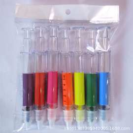 单头针筒荧光笔 创意彩色笔 7色可选