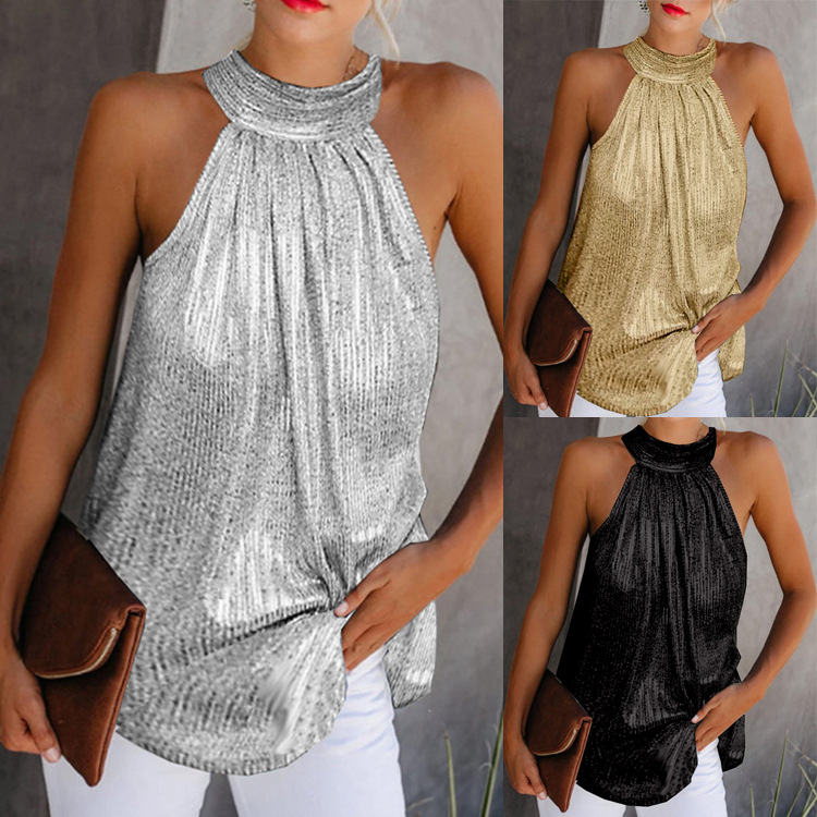 Fashionable T-shirt with zipper sleevless for leisure