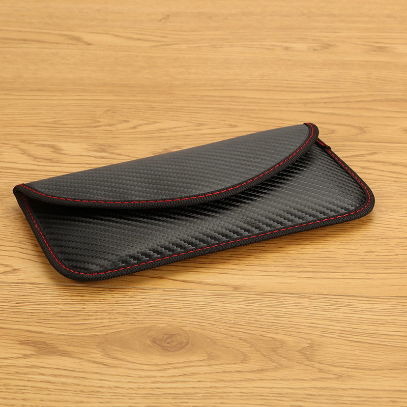 6-pulgadas 6,5 pulgadas blindado teléfono móvil bolsa de señal coche blindado caso clave Faraday a prueba de radiación de fibra de carbono anti-robo