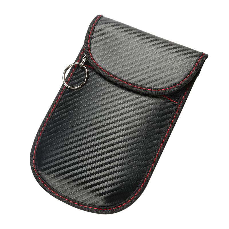 5.5寸碳纤维环保双层大号RFID防定位钥匙扣手机信号屏蔽袋钥匙包