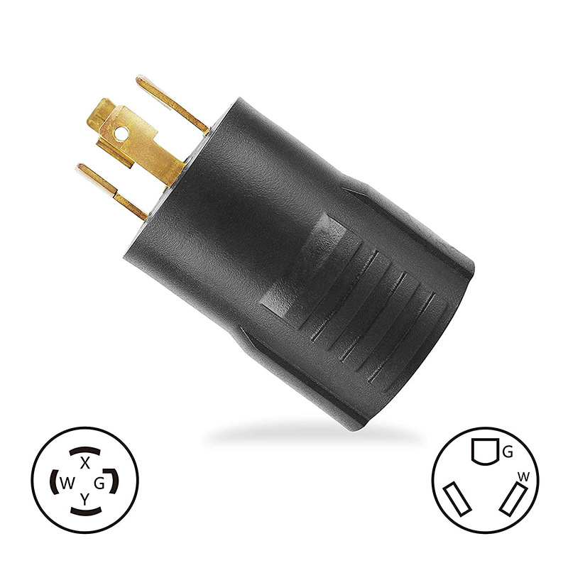 NEMA L14-30 to TT-30 plug adapter美标自锁防松工业转换插头UL