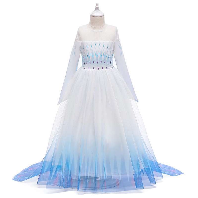 Frozen 2 niños manga larga Aisha vestido malla cola hinchada Aisha princesa vestido de niña de las flores traje