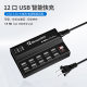 Multi-port charger 12 USB0.5V2A intelligent distribution live broadcast equipment charger factory direct supply cross-border