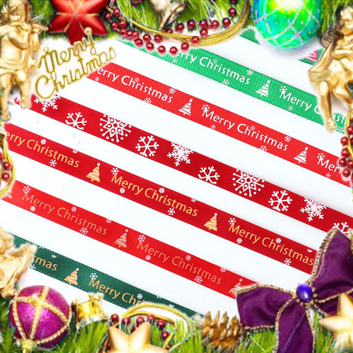 蝴蝶结绸带缎带礼品包装绿雪花圣诞节丝带条烘焙蛋糕织带红彩带