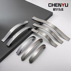 廠家直銷現代簡約亮鉻，拉絲，鎳拉絲櫥櫃抽屜把手鋁合金實心拉手