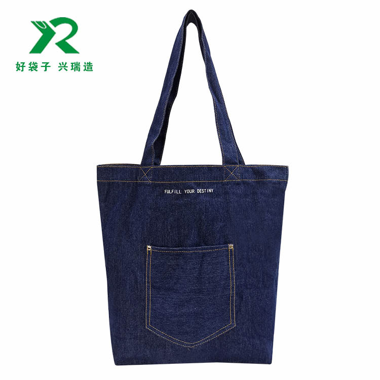 牛仔布袋水洗纯棉加厚立体大容量创意手提包批发手拎布袋包购物袋