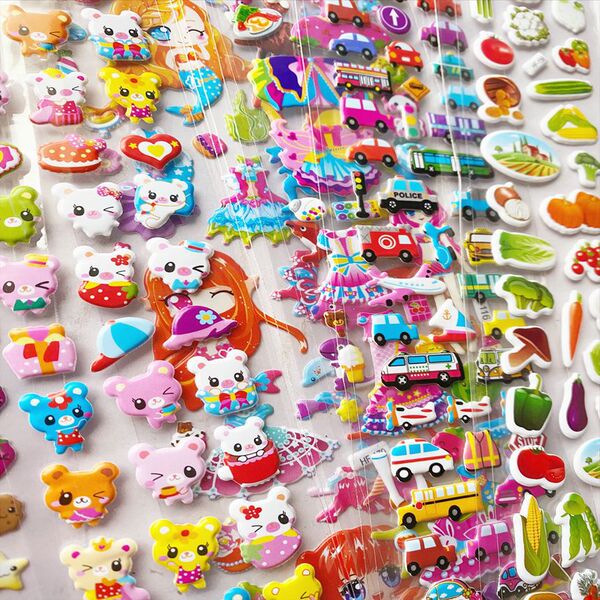 Long three dimensional cartoon sticker