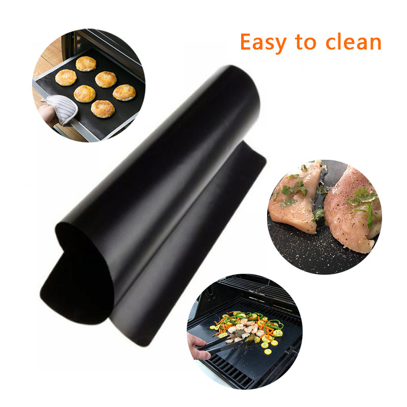 Non-stick High Temperature Thickened 0.4mm Barbecue Mat Outdoor Barbecue Mat Teflon Barbecue Mat Teflon Set Brush