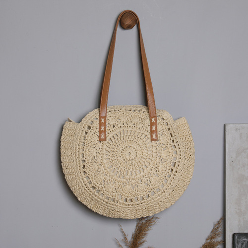 Drop shipping manufacturer 2024 new fashion straw bag shoulder bag for women beach vacation bag large capacity tote bag
