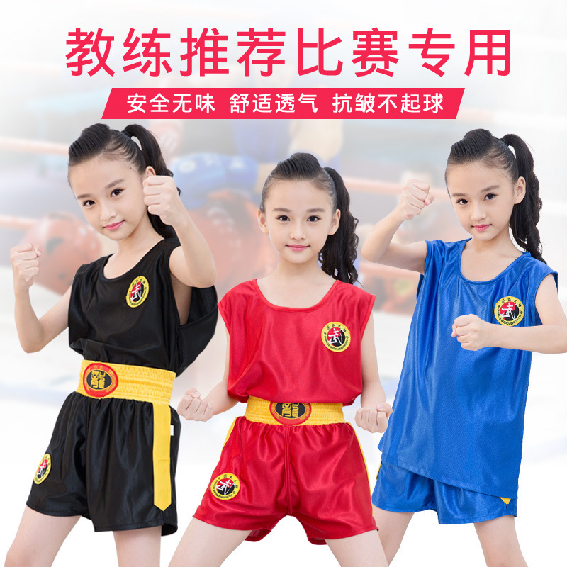 Dragon Pattern Fighting Suit Boxing Sanda Clothes Shorts Boys and Kidsren Martial Arts Performance Training Clothing Sanda Suit