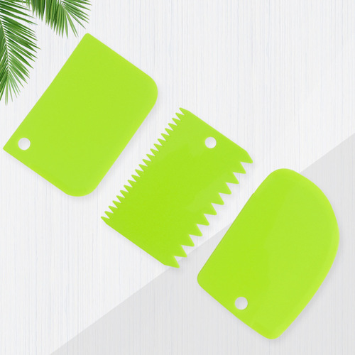 Cream Cake Plastic Scraper Dough Cutter Colored Scraper Three-piece Set Kitchen Utensils Baking Tools Wholesale
