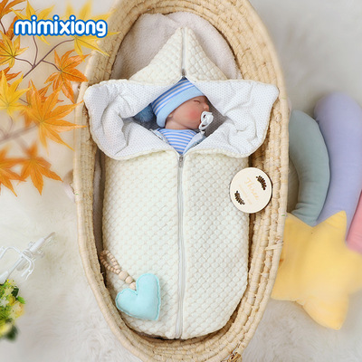 Зимний спальный мешок для новорожденных с молнией, увеличенная толщина