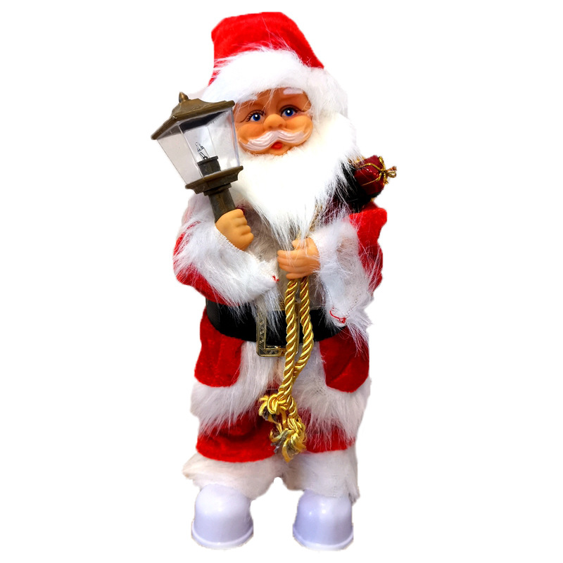 Venta al por mayor de nuevo estilo 30cm eléctrico Santa Claus música muñeca decoración regalo de Navidad especial transfronterizo