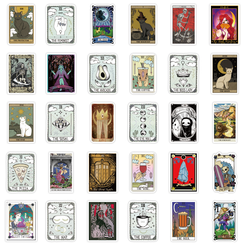 50 tarot graffiti pegatinas Amazon deseo transfronteriza trolley caso equipaje pegatinas de guitarra