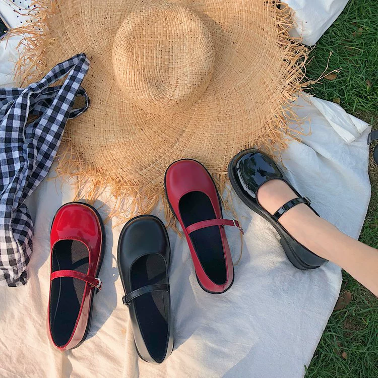 Женские туфли-балетки 2024, новая модель, женская обувь с квадратным носком, кожаные туфли на низком каблуке, женские туфли в студенческом стиле, балетки Мэри Джейн оптом