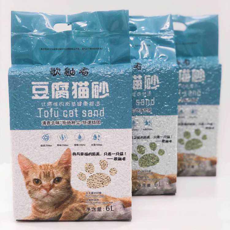Tofu cat litter 6L cat pet supplies cat litter deodorant clumping toilet plant green tea cat litter postage