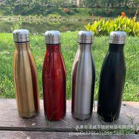 350/500ml真空可乐瓶厂家批发304不锈钢保温杯户外保温瓶运动水壶