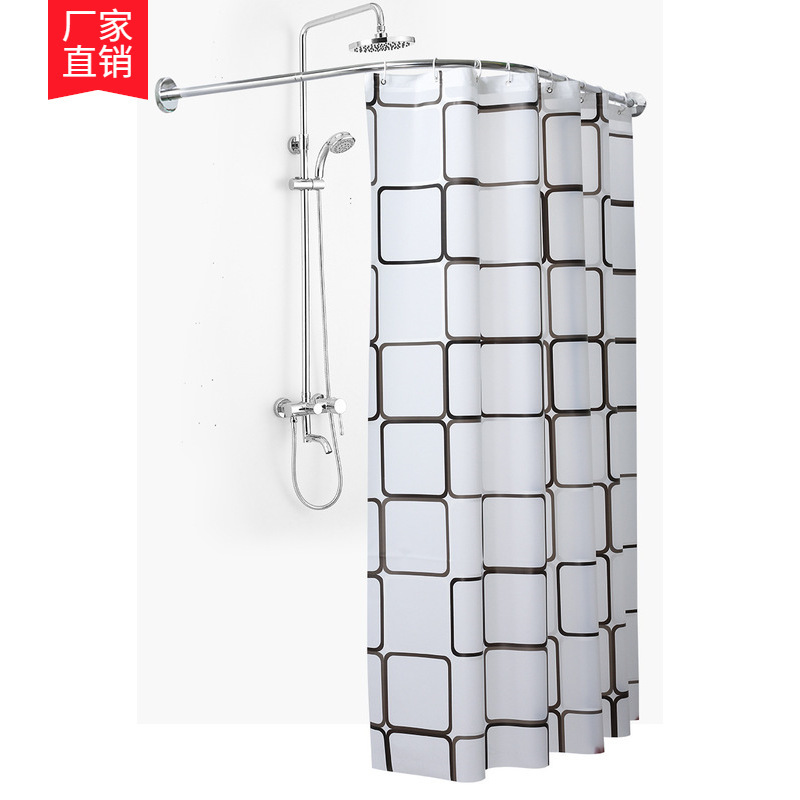 Stainless Steel Curved Shower Curtain Rod, Punch-Free Telescopic Rod, Adhesive and Screws, Dual-Purpose, Double Reinforcement That Does Not Fall Off When Drying Stainless Steel Curved Shower Curtain Rod, Punch-Free Telescopic Rod, Adhesive and Screws, Dual-Purpose, Double Reinforcement That Does Not Fall Off When Drying