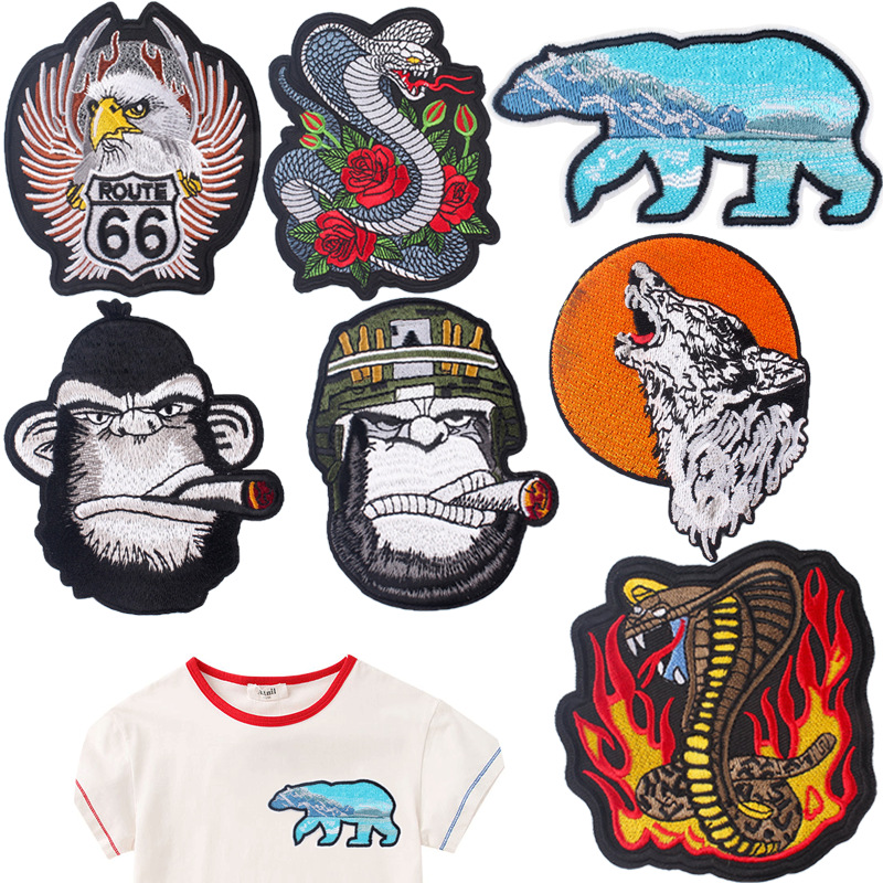 cartoon animals snake embroidery iron on patches embroidery clothing accessories DIY animal embroidery iron on patches