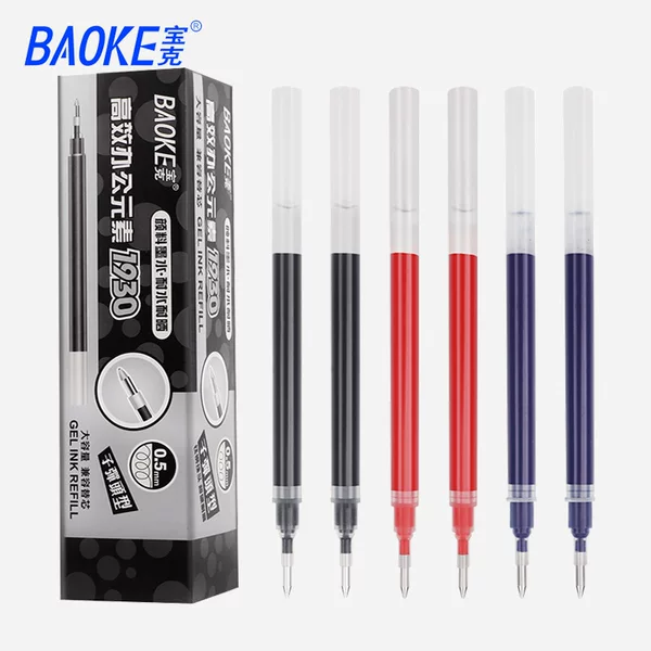 Baoke large capacity neutral refill PS1930 student waterproof 0.5/0.7/1.0mm signature pen core wholesale