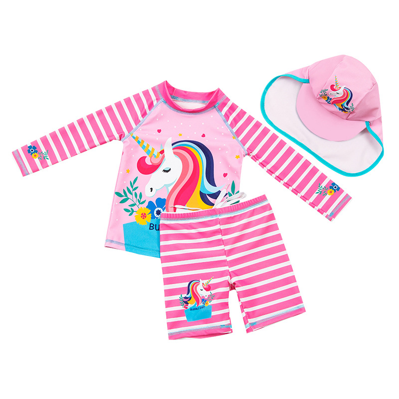 Children's swimwear, split cartoon long-sleeve girl's 5