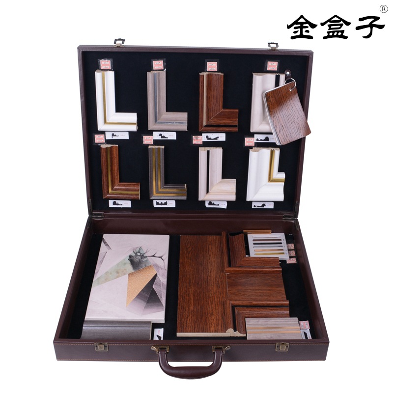 实木装饰线条墙咔皮箱美缝跟地脚线墙纸样板盒展品复古风包装盒