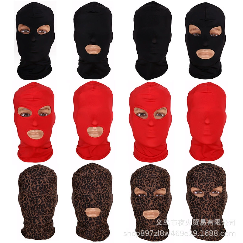Adult polyester hood mask, multiple colors, full‑cover or eye/mouth openings
