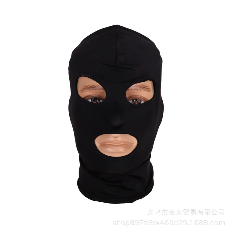 Adult polyester hood mask, multiple colors, full‑cover or eye/mouth openings