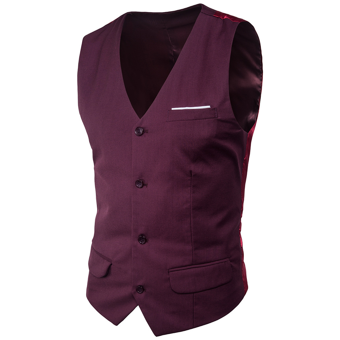 Marca de propiedad propia de los hombres de tamaño Delgado estilo coreano Chaleco de color sólido mejor hombre chaleco XF001 chaleco