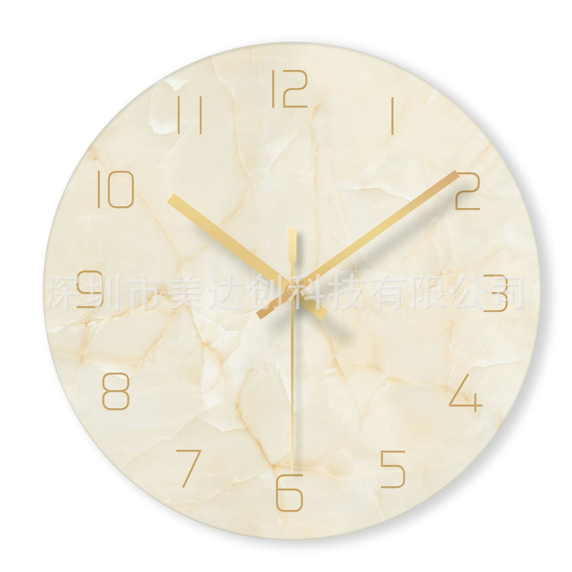 Reloj de pared de mármol tridimensional de cristal nórdico hogar personalidad simple reloj de mármol creativo reloj de arte decorativo