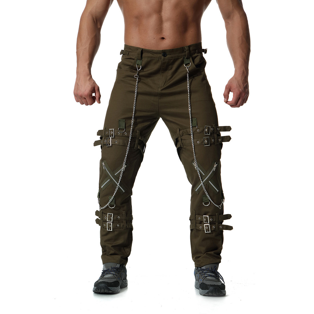 trend casual trousers with zipper