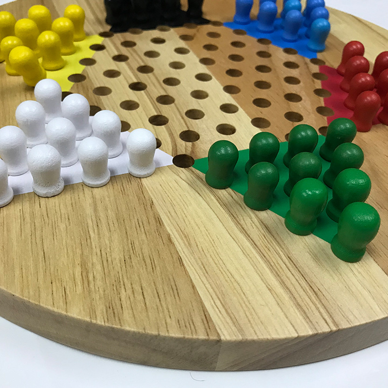 Damas chinas de madera piezas de ajedrez de madera maciza tablero de damas hexagonales niños inteligencia juego entretenimiento juguetes educativos