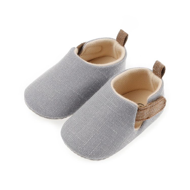 Zapatos de bebé niño primavera y otoño 0-1 años de edad retro algodón y lino zapatos de bebé niño