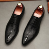 Trend demi-season footwear pointy toe, universal wedding shoes for leisure for leather shoes, trend of season, crocodile print
