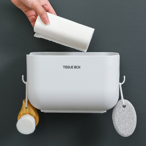 Bathroom tissue storage box modern simple wall-mounted tissue box household bathroom punch-free waterproof tissue box