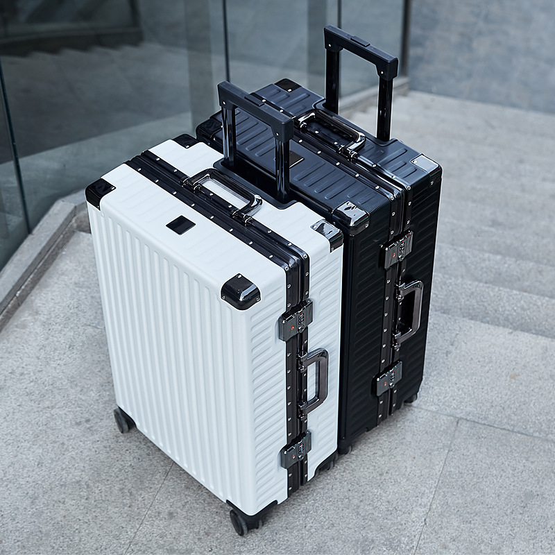 Portable Suitcase, High-Looking Aluminum Frame Trolley Case, 24-Inch Universal Wheel Boarding Case, Tsa Customs Lock Suitcase