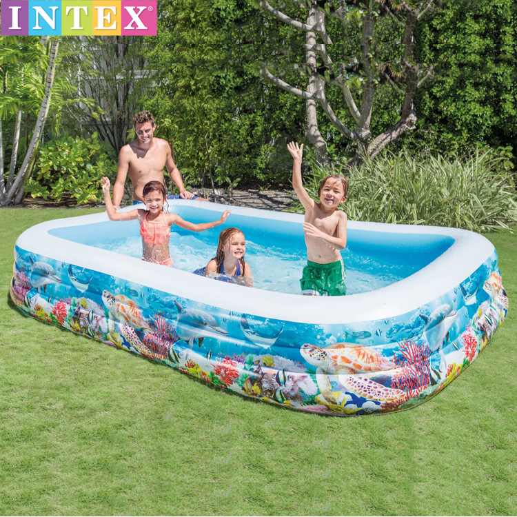 Original Genuine Intex Small Yellow Croaker Family Paddling Pool Inflatable Swimming Pool Kidsren's Ocean Ball Pool 58485