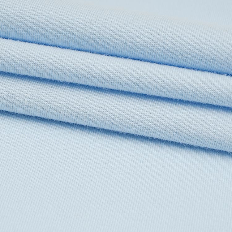 跨境单面汗布95棉5氨莱卡面料全棉秘鲁棉春夏针织t恤面料