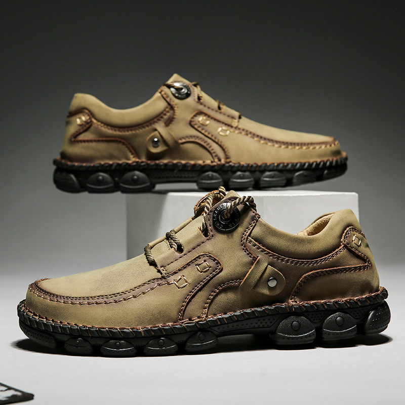 Scarpe uomo in pelle stringate cucite a mano business casual_voghion.com