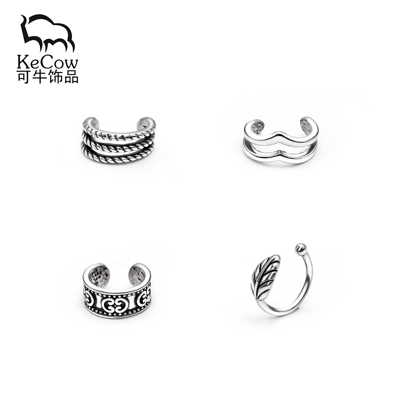 Japanese and Korean fashion talent creative ear clip punk Simple Men's ear clip stainless steel men's and women's earrings cross-border supply