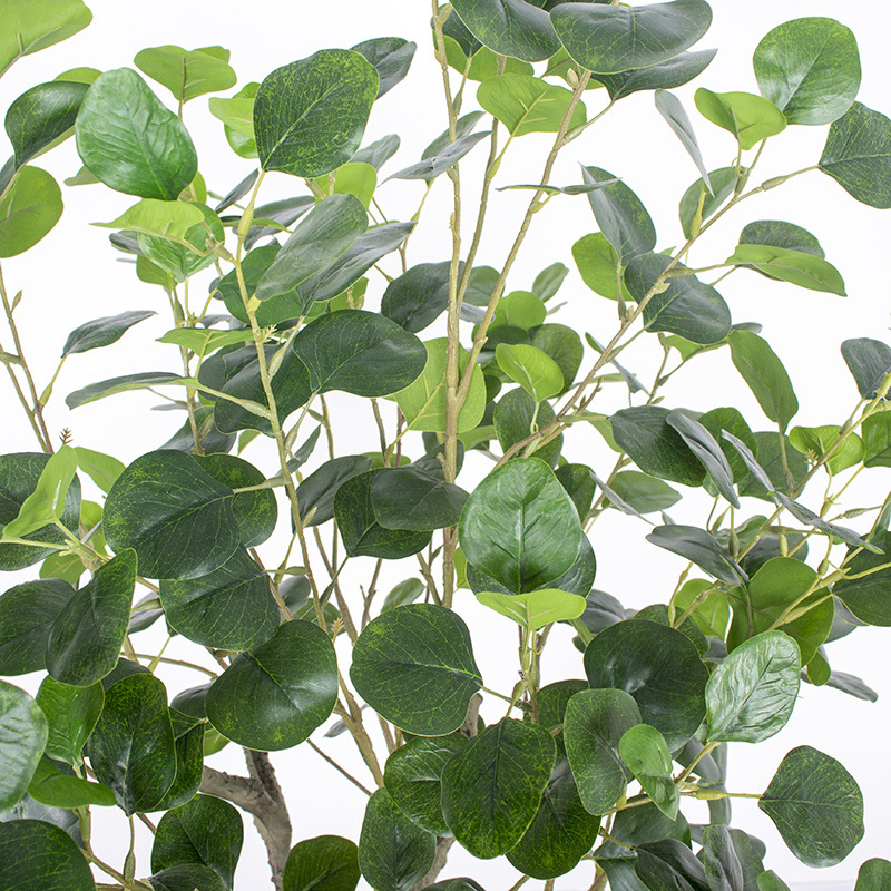 Árbol falso interior con maceta gran planta en maceta árbol de dinero casa oficina decoración de ventana simulación planta verde eucalipto