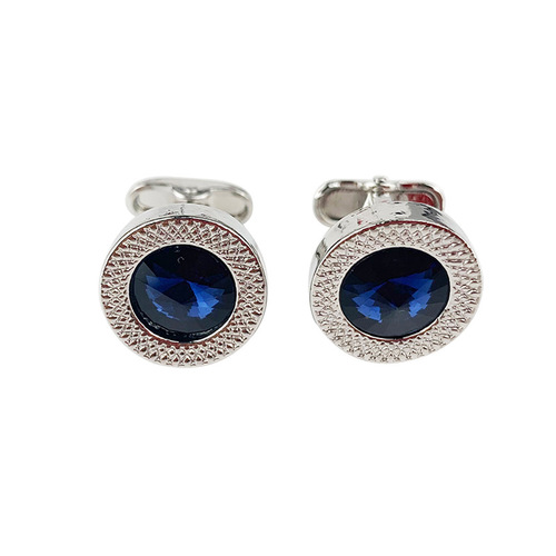  Fashionable Diamond Shirt Cufflinks Zinc Alloy Men’s Round Zircon French Cufflinks