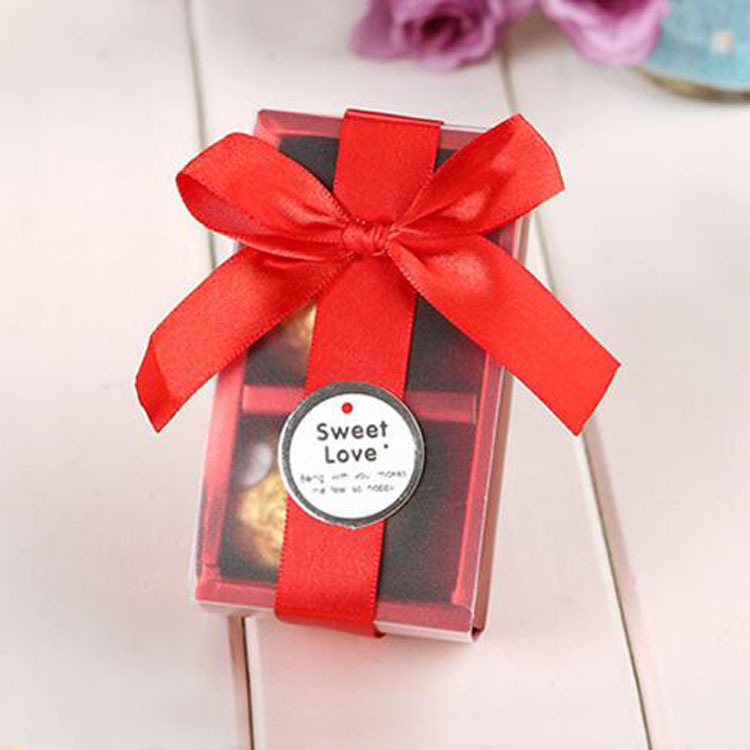 厂家供应巧克力包装盒磨砂抽屉盒透明折叠盒子蝴蝶结礼品盒批发