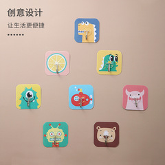 Traceless hole-free multi-functional adhesive hooks creative kitchen bathroom waterproof cute cartoon adhesive hooks load-bearing
