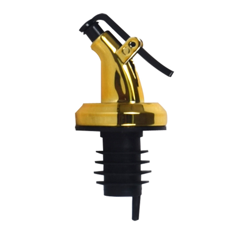 Fábrica directa galvanoplastia botella de aceite de oro boquilla tipo de prensa tapón de botella de aceite a prueba de fugas botella de aceite vinagre hervidor tapa boquilla de guía de aceite