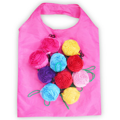 【Wholesale】190t Creative Polyester Eco Bags, Foldable Rose Shopping Bags, Floral Shopping Bags