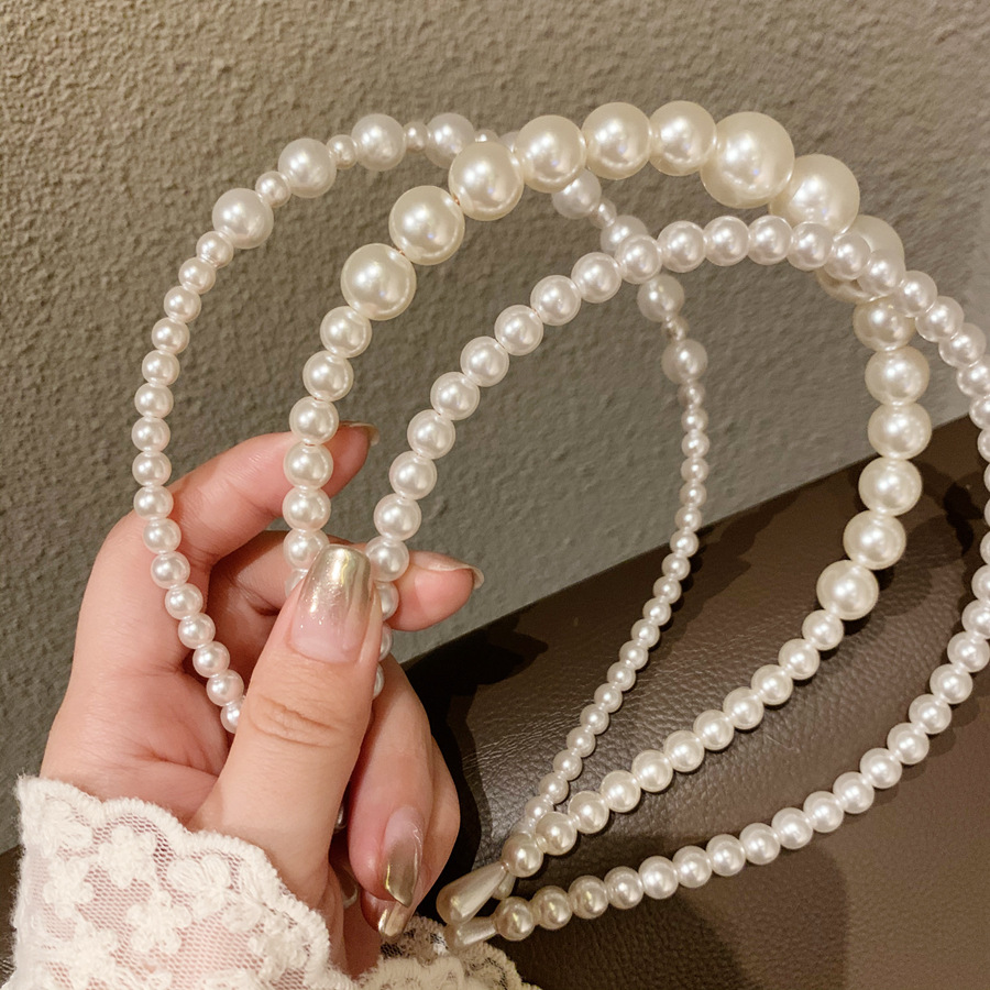 Retro Girl simple all-match pearl headband headband hair clip Lady temperament hair band South Korea hair accessories for women